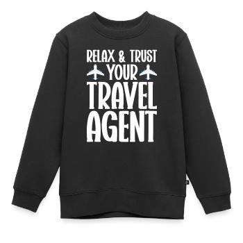 Commis au tourisme Agence de voyages - Sweat Premium enfant bio - noir - Devant - AI Model Kid Female (0cm)