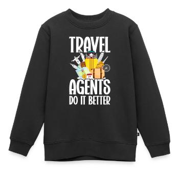 Commis au tourisme Agence de voyages - Sweat Premium enfant bio - noir - Devant - AI Model Kid Female (0cm)