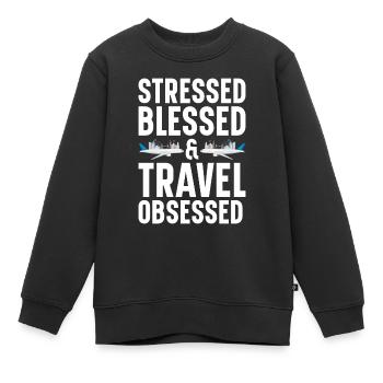 Commis au tourisme Agence de voyages - Sweat Premium enfant bio - noir - Devant - AI Model Kid Female (0cm)