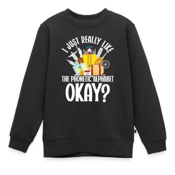 Commis au tourisme Agence de voyages - Sweat Premium enfant bio - noir - Devant - AI Model Kid Female (0cm)