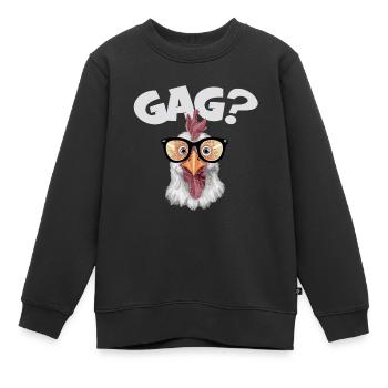 Lustige Henne mit Sonnenrbrille GAG - Kinder Premium Organic Sweatshirt - Schwarz - Vorne - AI Model Kid Female (0cm)