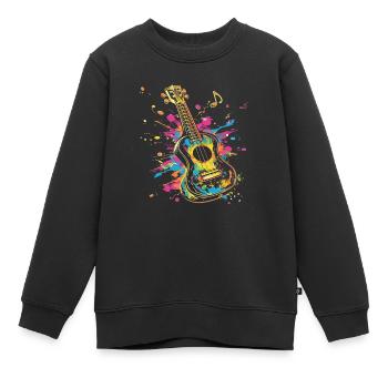 Ukulele Streetart - Kinder Premium Organic Sweatshirt - Schwarz - Vorne - AI Model Kid Female (0cm)