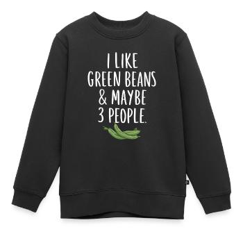 Grüne Bohnen - Kinder Premium Organic Sweatshirt - Schwarz - Vorne - AI Model Kid Female (0cm)