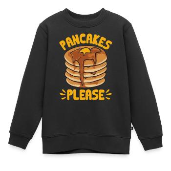 Pancake Breakfast Pancakes - Kids Premium Organic Sweatshirt - black - Front - AI Model Kid Female (0cm)