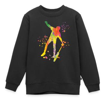 Unicycliste monocycle monocycle - Sweat Premium enfant bio - noir - Devant - AI Model Kid Female (0cm)