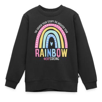 Plus votre tempête est grande, plus votre arc-en-ciel est brillant - Sweat Premium enfant bio - noir - Devant - AI Model Kid Female (0cm)
