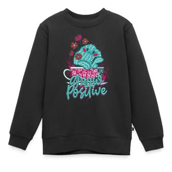 Plantes Plant Collector Plant Grow Positive - Sweat Premium enfant bio - noir - Devant - AI Model Kid Female (0cm)