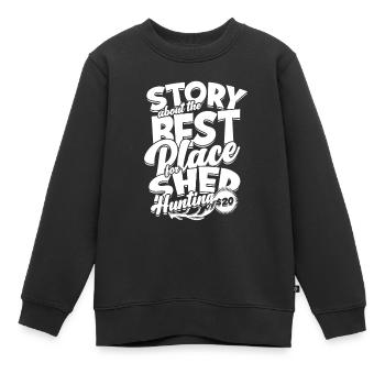 Geweih Geweihjagd Abwurfstangen - Kinder Premium Organic Sweatshirt - Schwarz - Vorne - AI Model Kid Female (0cm)