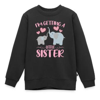 Bébé soeur révéler obtenir petite soeur éléphant - Sweat Premium enfant bio - noir - Devant - AI Model Kid Female (0cm)