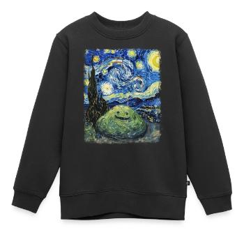 Schleim Sternennacht Malerei - Kinder Premium Organic Sweatshirt - Schwarz - Vorne - AI Model Kid Female (0cm)