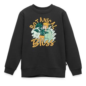 Plantes Plante Collectionneur Plante Botanique Bliss - Sweat Premium enfant bio - noir - Devant - AI Model Kid Female (0cm)