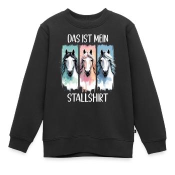 Pferde Stall Geschenk Gbeurtstag Reiten - Kinder Premium Organic Sweatshirt - Schwarz - Vorne - AI Model Kid Female (0cm)