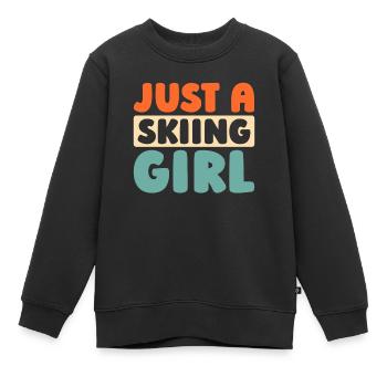 Ski Après-ski Juste une fille de ski - Sweat Premium enfant bio - noir - Devant - AI Model Kid Female (0cm)