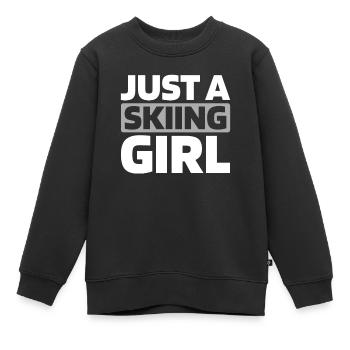 Ski Après-ski Juste une fille de ski - Sweat Premium enfant bio - noir - Devant - AI Model Kid Female (0cm)