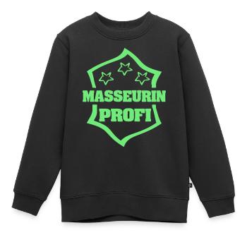 Profession : masseuse - Sweat Premium enfant bio - noir - Devant - AI Model Kid Female (0cm)