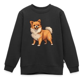 Chien de Poméranie - Sweat Premium enfant bio - noir - Devant - AI Model Kid Female (0cm)