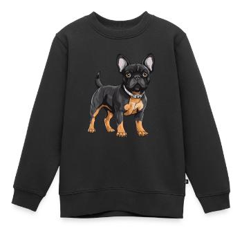 Bouledogue Français - Sweat Premium enfant bio - noir - Devant - AI Model Kid Female (0cm)