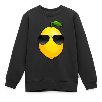 Zitrusfrucht Vitamin C Coole Zitrone - Kinder Premium Organic Sweatshirt - Schwarz - Vorne - AI Model Kid Female (0cm)