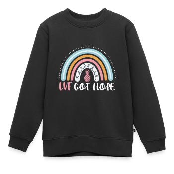 FIV Got Hope Drôle FIV Boho Arc-en-ciel Infertilité - Sweat Premium enfant bio - noir - Devant - AI Model Kid Female (0cm)