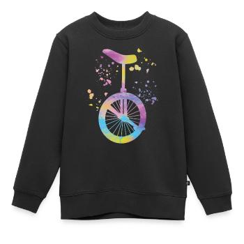 Unicycliste monocycle monocycle - Sweat Premium enfant bio - noir - Devant - AI Model Kid Female (0cm)
