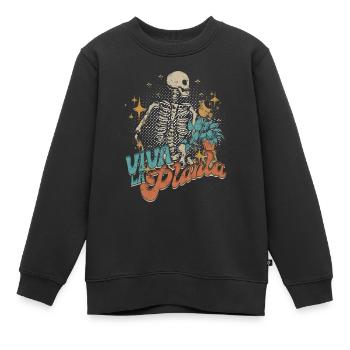 Plantes Plant Collector Plant Viva La Planta - Sweat Premium enfant bio - noir - Devant - AI Model Kid Female (0cm)