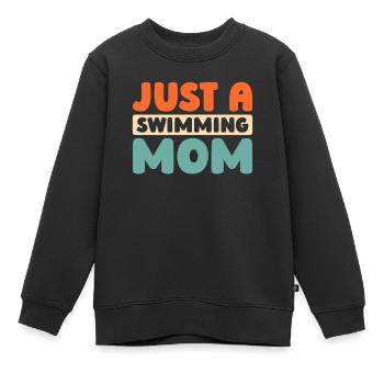 Nageur nageur juste une maman nageuse - Sweat Premium enfant bio - noir - Devant - AI Model Kid Female (0cm)