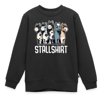 Pferde Stall Geschenk Gbeurtstag Reiten - Kinder Premium Organic Sweatshirt - Schwarz - Vorne - AI Model Kid Female (0cm)