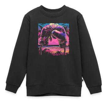 Gants de boxe Retrowave - Sweat Premium enfant bio - noir - Devant - AI Model Kid Female (0cm)