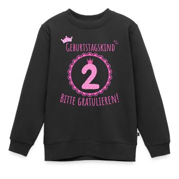 Geburtstagskind 2 Königlich Gratuliert - Kinder Premium Organic Sweatshirt - Schwarz - Vorne - AI Model Kid Female (0cm)
