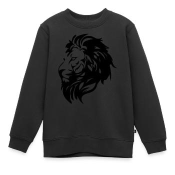 Lion - Kids Premium Organic Sweatshirt - black - Front - AI Model Kid Female (0cm)