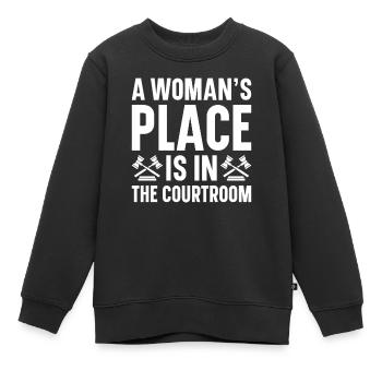 Avocat Avocat Tribunal Procureur de la République - Sweat Premium enfant bio - noir - Devant - AI Model Kid Female (0cm)