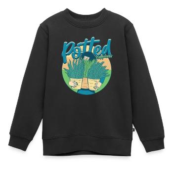 Plantes Plante Collectionneur Plante En Pot Bonheur - Sweat Premium enfant bio - noir - Devant - AI Model Kid Female (0cm)
