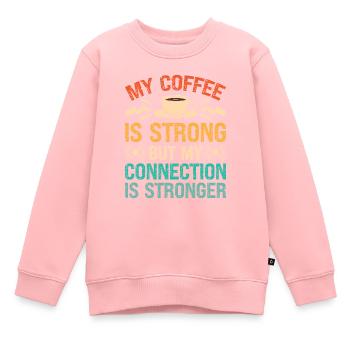 Présentateur radio Coffee Connection Émission de radio - Sweat Premium enfant bio - rose - Devant - AI Model Kid Female (0cm)