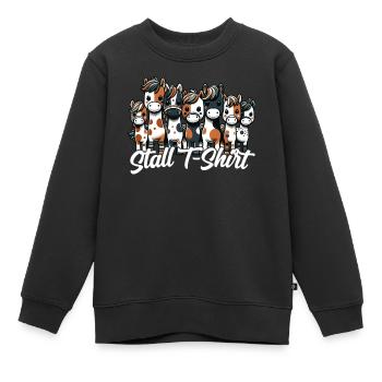 Pferde Stall Geschenk Gbeurtstag Reiten - Kinder Premium Organic Sweatshirt - Schwarz - Vorne - AI Model Kid Female (0cm)