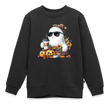 Halloween : Votre sympathique Boo-crew local - Sweat Premium enfant bio - noir - Devant - AI Model Kid Female (0cm)