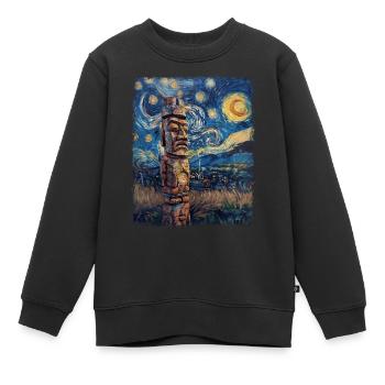 Tiki Luau Hawaiian Hawaii Tiki Maske Sternennacht - Kinder Premium Organic Sweatshirt - Schwarz - Vorne - AI Model Kid Female (0cm)