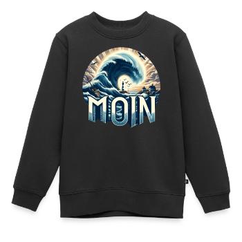 Moin Norddeutschland - Kinder Premium Organic Sweatshirt - Schwarz - Vorne - AI Model Kid Female (0cm)