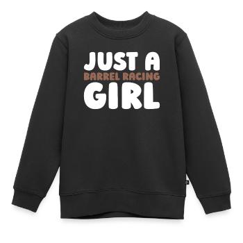 Fassrennen Westernreiten Barrel Racing - Kinder Premium Organic Sweatshirt - Schwarz - Vorne - AI Model Kid Female (0cm)
