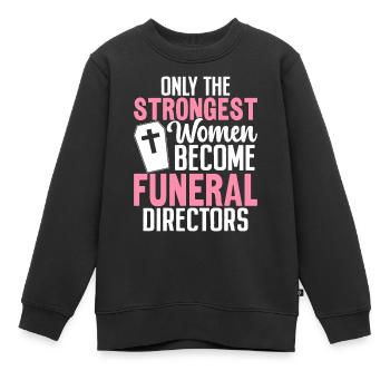 Bestattungsunternehmer Lustige Einbalsamierung Beerdigung - Kinder Premium Organic Sweatshirt - Schwarz - Vorne - AI Model Kid Female (0cm)