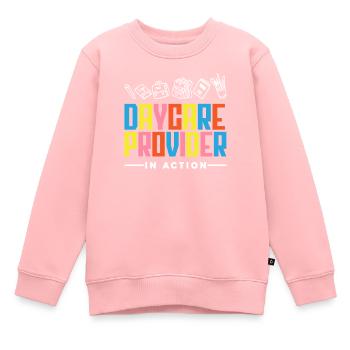 Tagespflegeanbieter Im Einsatz - Kinder Premium Organic Sweatshirt - Rosa - Vorne - AI Model Kid Female (0cm)