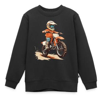 Motocross und Dirt bike für Kinder - Kinder Premium Organic Sweatshirt - Schwarz - Vorne - AI Model Kid Female (0cm)