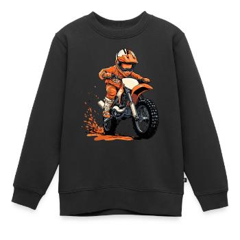 Motocross und Dirt bike - Kinder Premium Organic Sweatshirt - Schwarz - Vorne - AI Model Kid Female (0cm)