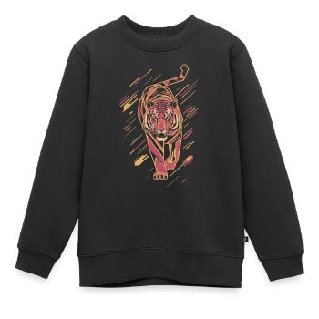 Geometrischer Tiger in Bewegung Kunstwerk - Kinder Premium Organic Sweatshirt - Schwarz - Vorne - AI Model Kid Female (0cm)