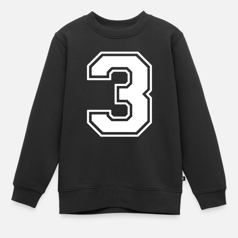 Numéro 3 - Sweat Premium enfant bio - noir
