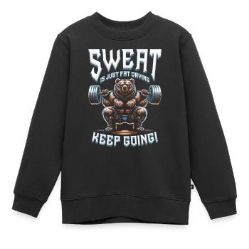 La transpiration du bodybuilder d’entraînement des jambes n’est que de la graisse qui pleure - Sweat Premium enfant bio - noir - Devant - AI Model Kid Female (0cm)