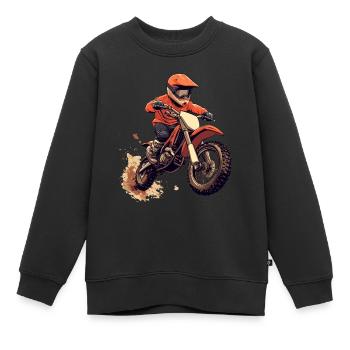 Motocross und Dirt bike - Kinder Premium Organic Sweatshirt - Schwarz - Vorne - AI Model Kid Female (0cm)