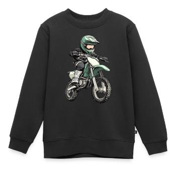 Motocross et moto tout-terrain - Sweat Premium enfant bio - noir - Devant - AI Model Kid Female (0cm)