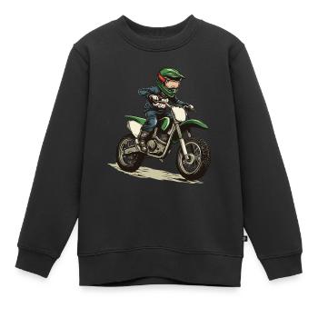 Motocross et moto tout-terrain - Sweat Premium enfant bio - noir - Devant - AI Model Kid Female (0cm)