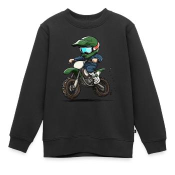 Motocross und Dirt bike für Kinder - Kinder Premium Organic Sweatshirt - Schwarz - Vorne - AI Model Kid Female (0cm)