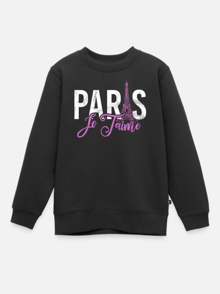 France Paris Tour Eiffel France Drapeau - Sweat Premium enfant bio - noir
